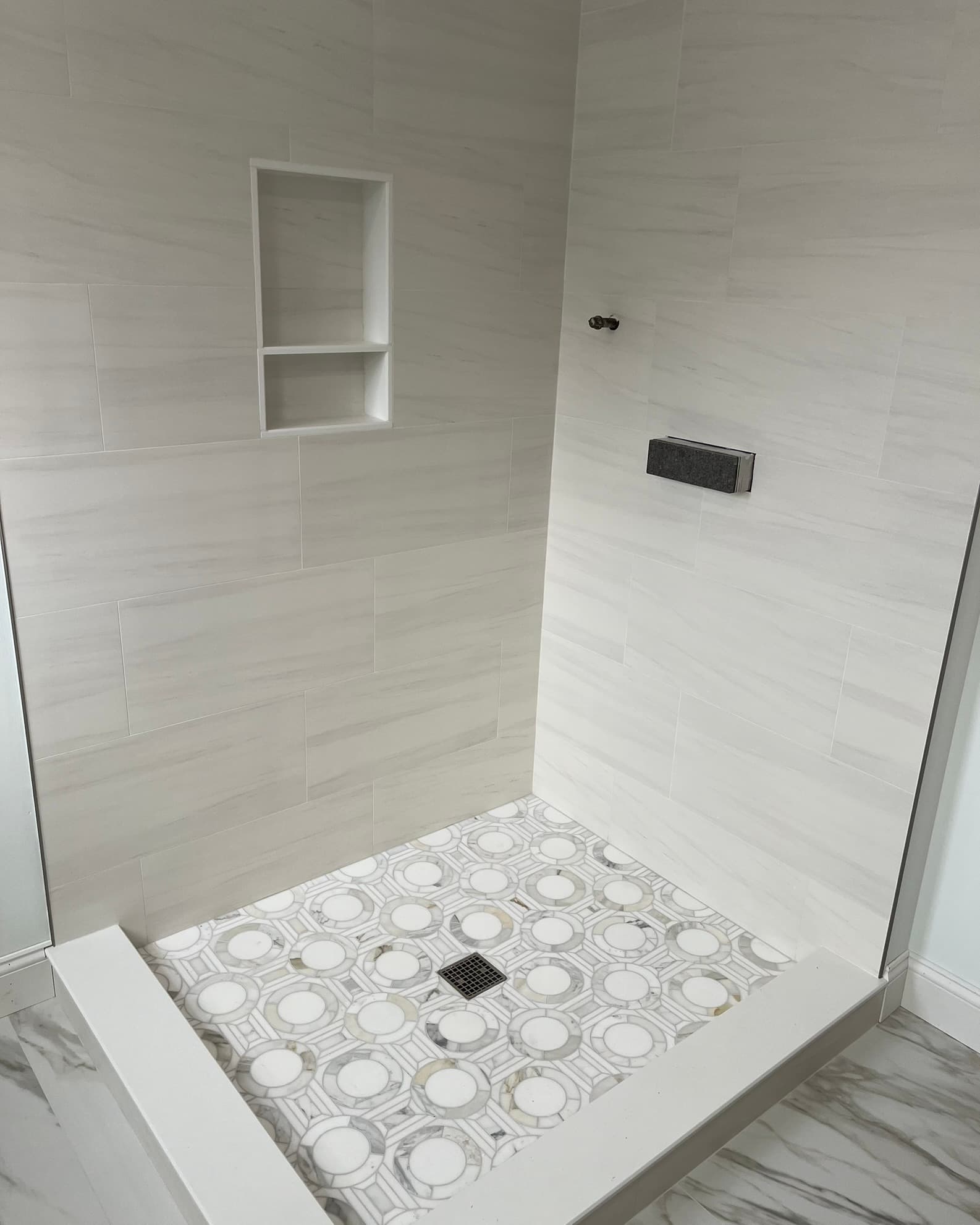 BuildBeauty bathroom tile remodel